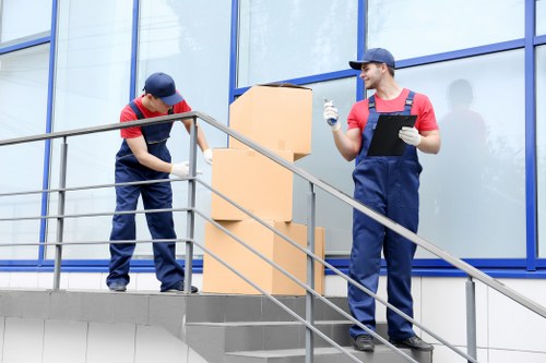 House moving team planning a residential move in London