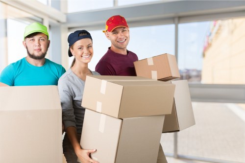 Office removals team planning a business move in London