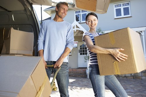 Removal van loaded for a house move across London