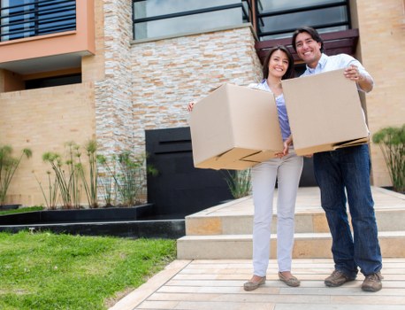 Preparing desks and boxes for an office relocation